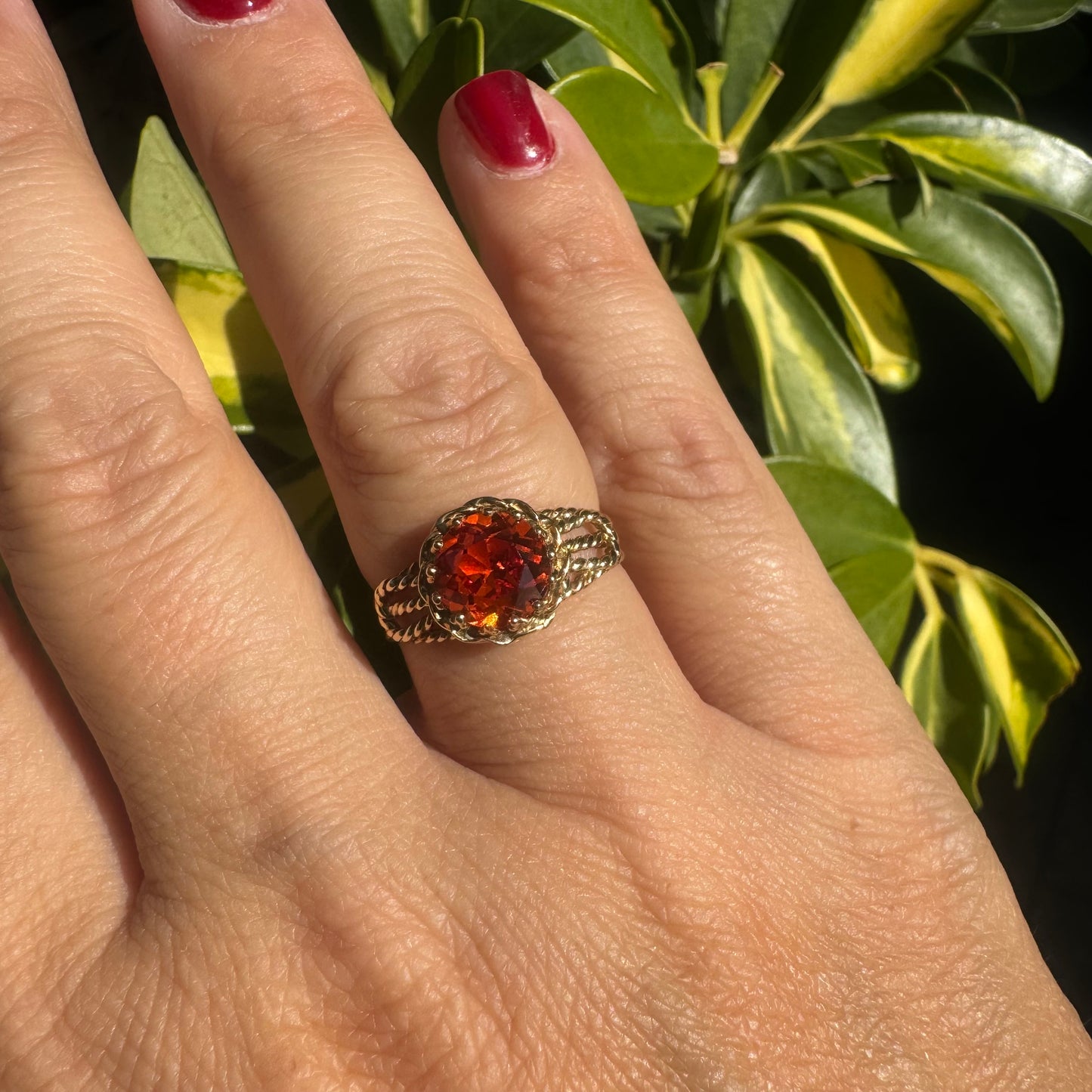 10K gold ring set with Citrine