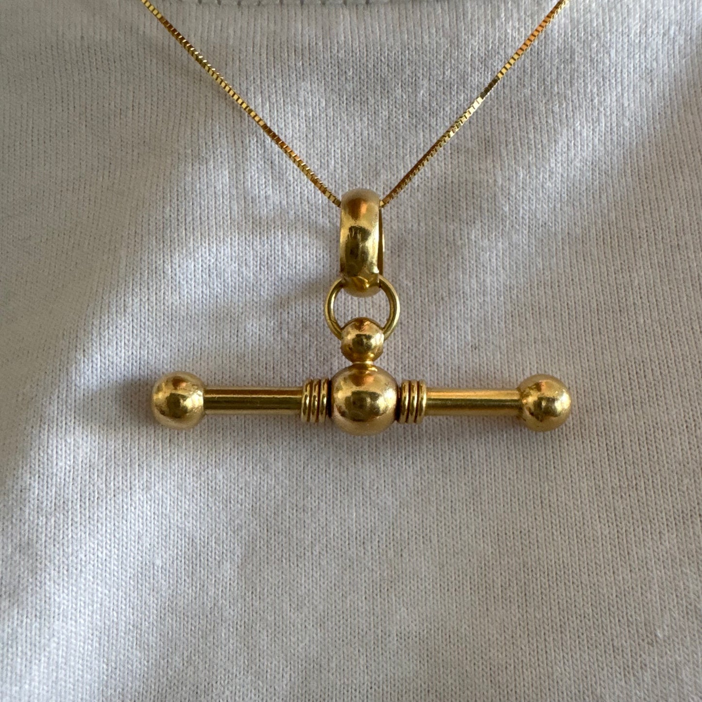 14K gold classic bar pendant