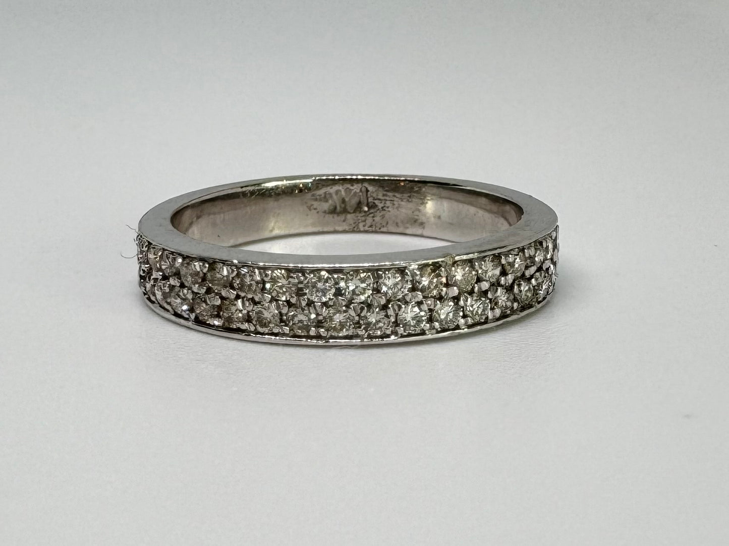 14K gold Half- Eternity ring set with Diamonds