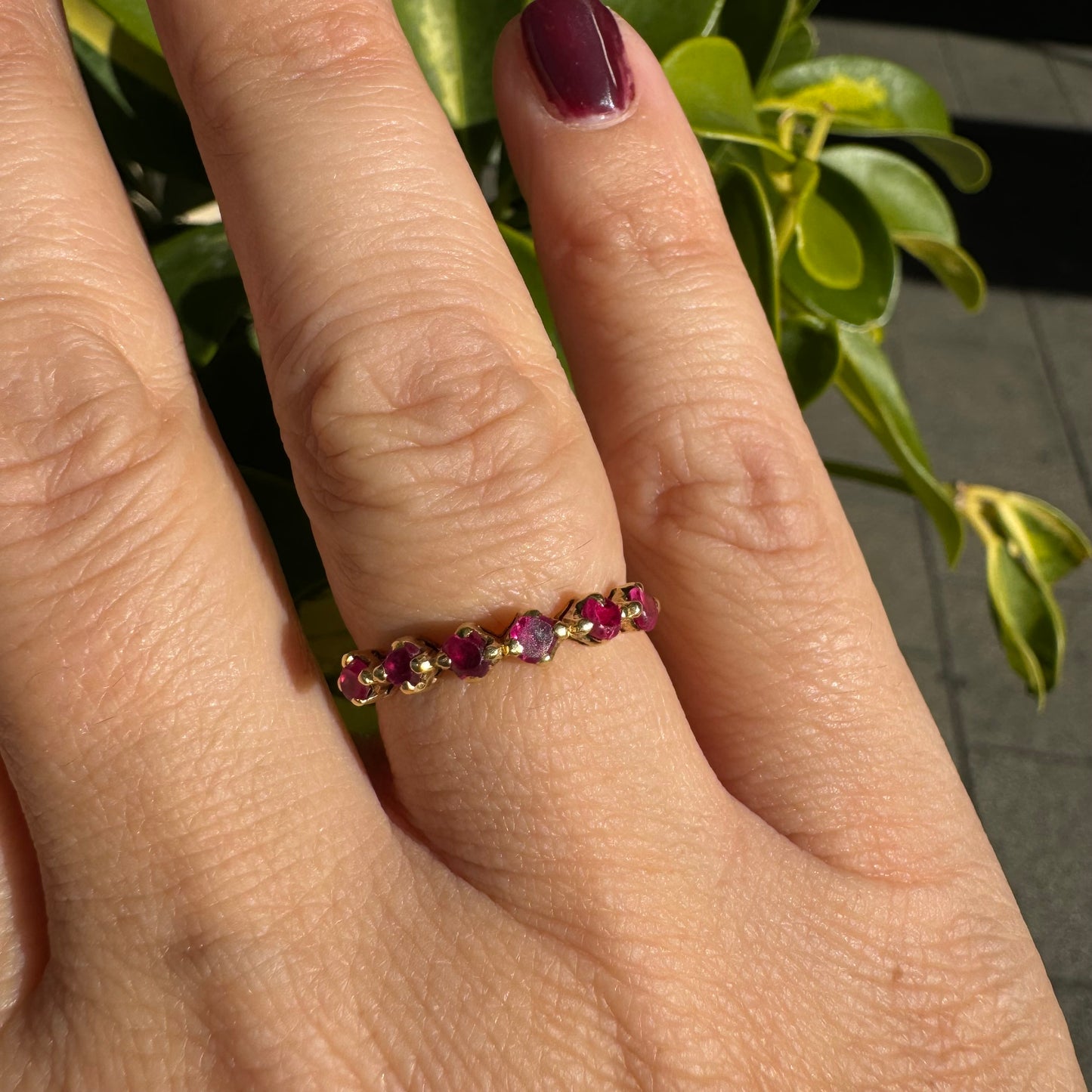 14K gold ring set with Ruby