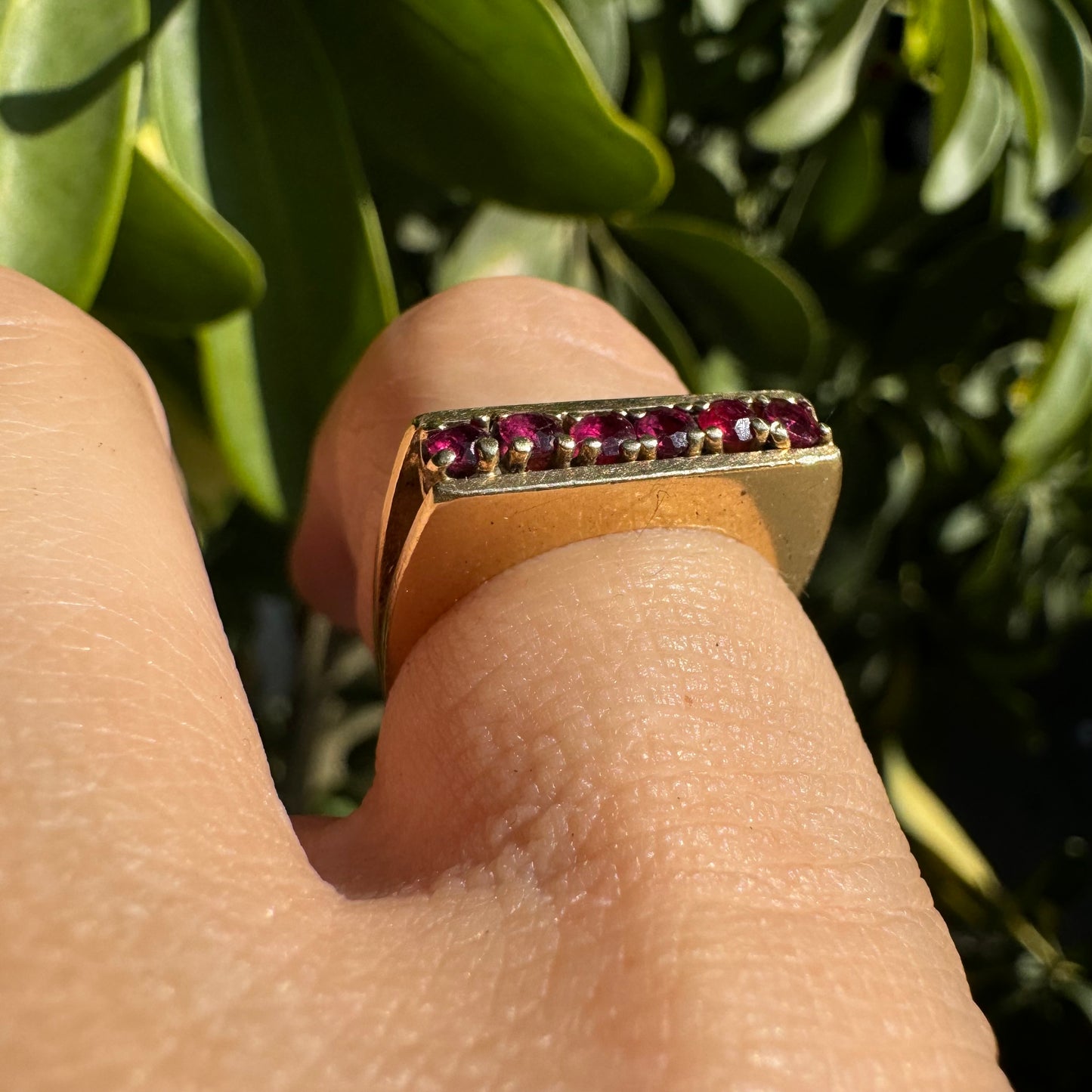 14K gold ring set with Ruby