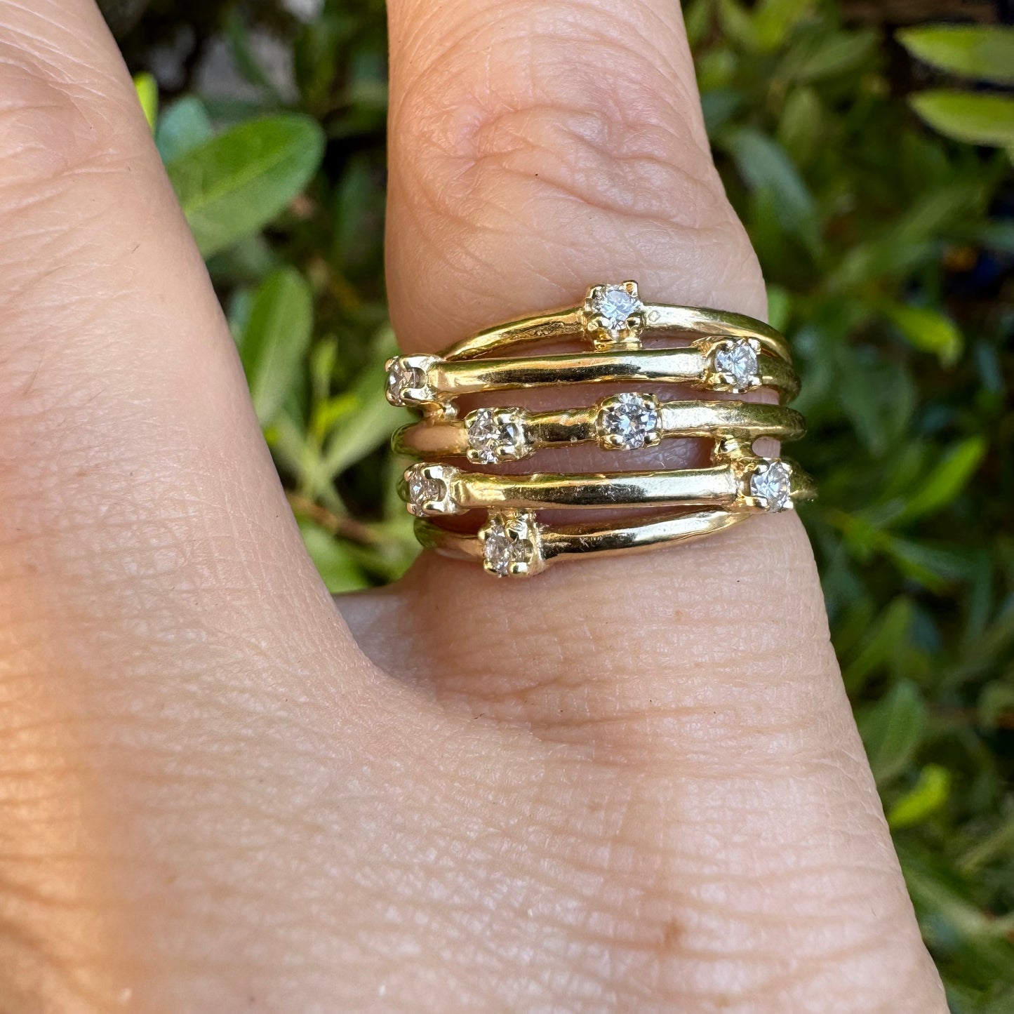 14K gold ring set with Diamonds