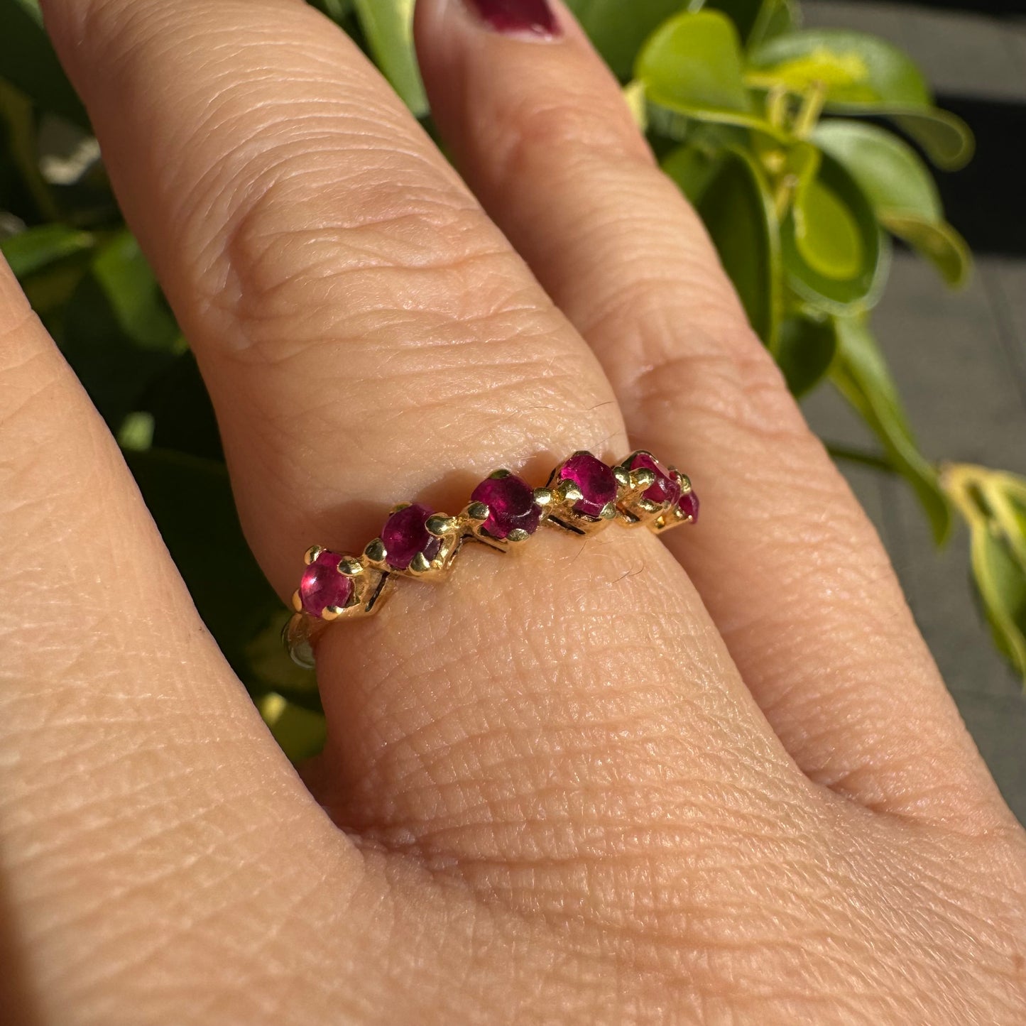 14K gold ring set with Ruby