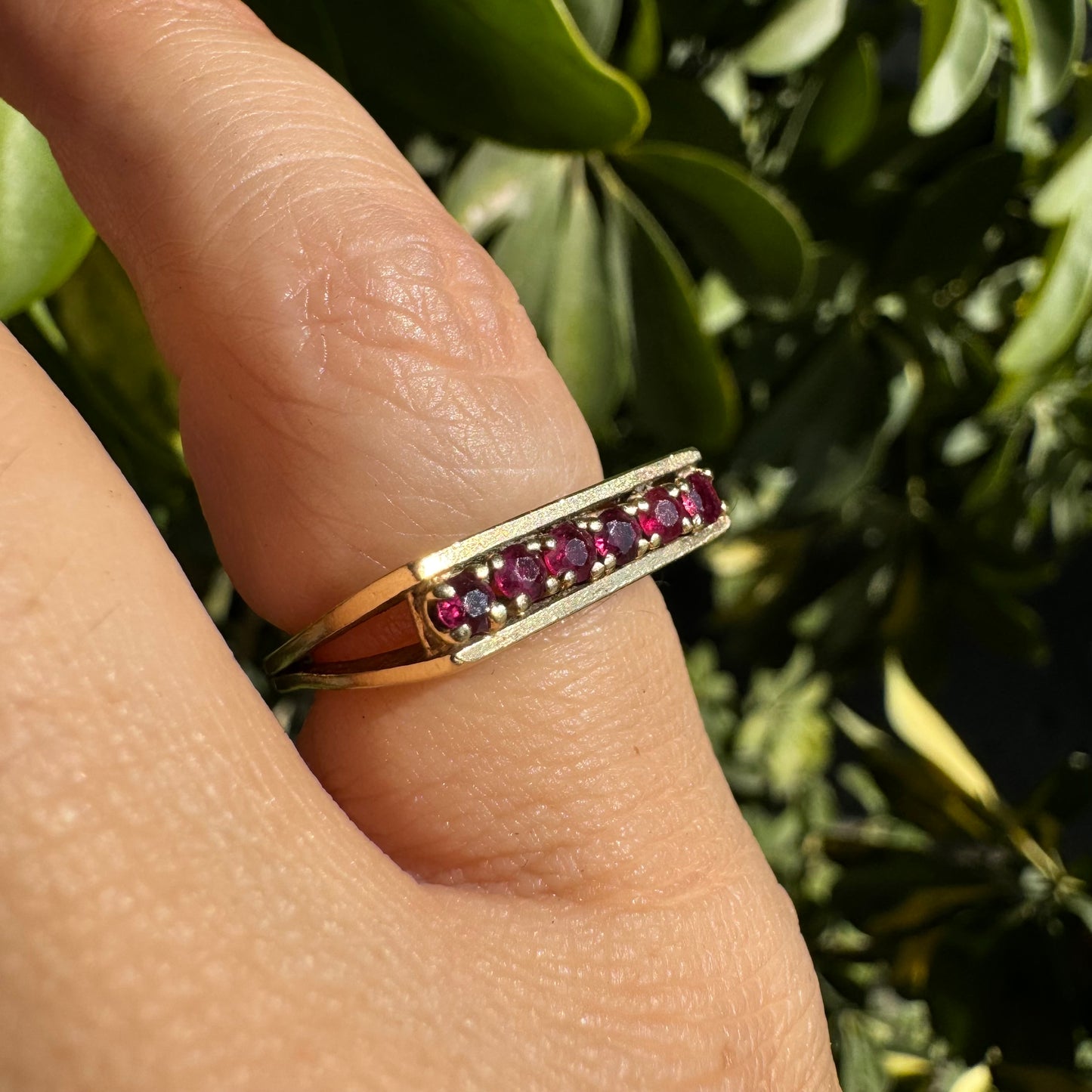 14K gold ring set with Ruby