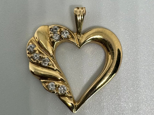 14K gold “Heart” Pendant set with Diamonds