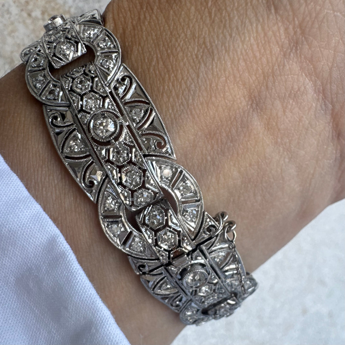 Platinum & Diamond statement Bracelet