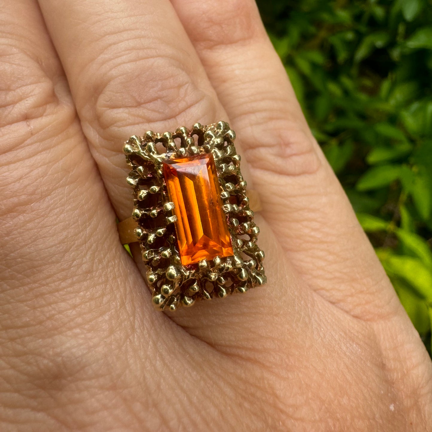 14K gold ring set with Citrine