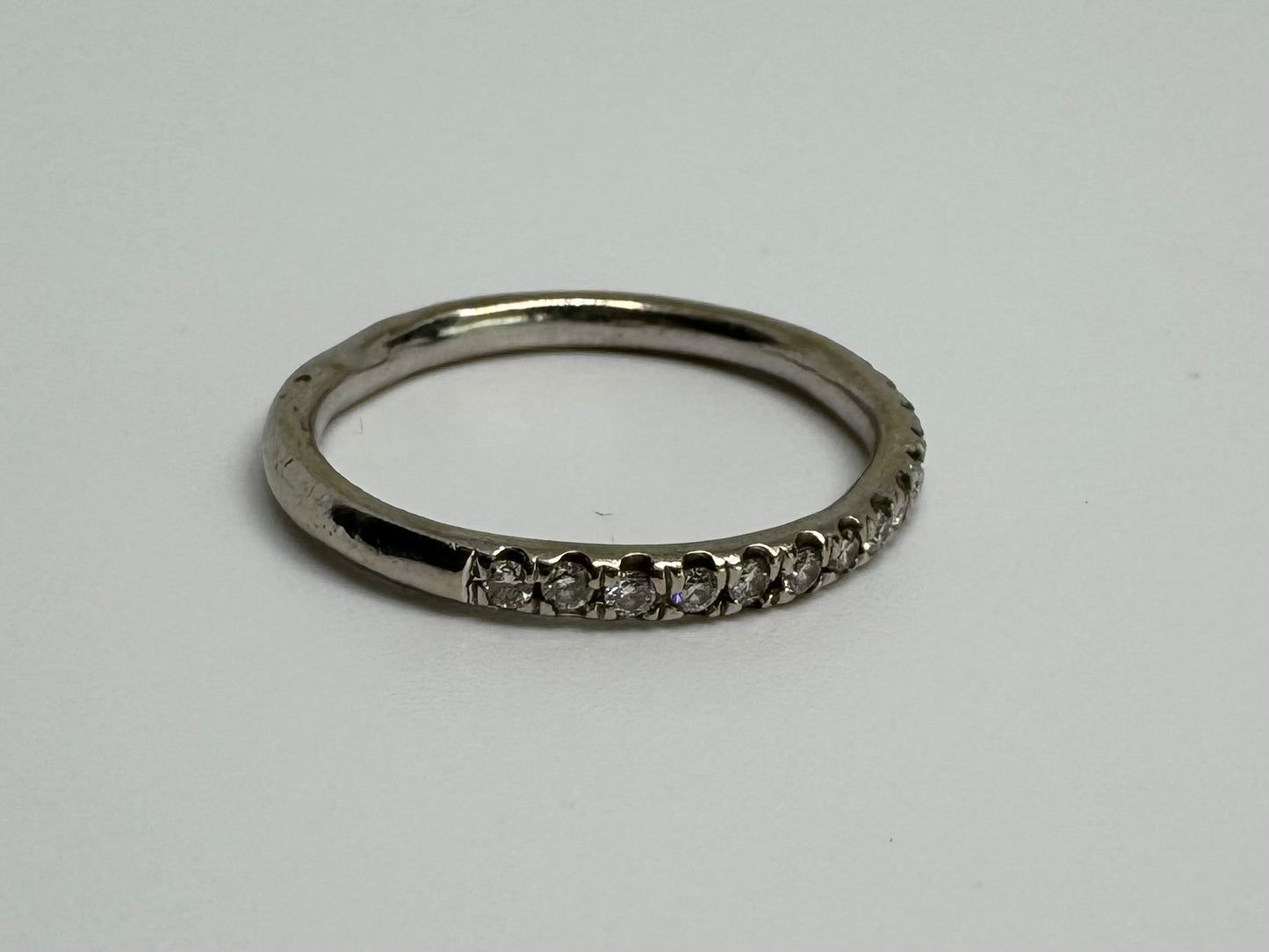 14K gold Half-Eternity ring set with Diamonds