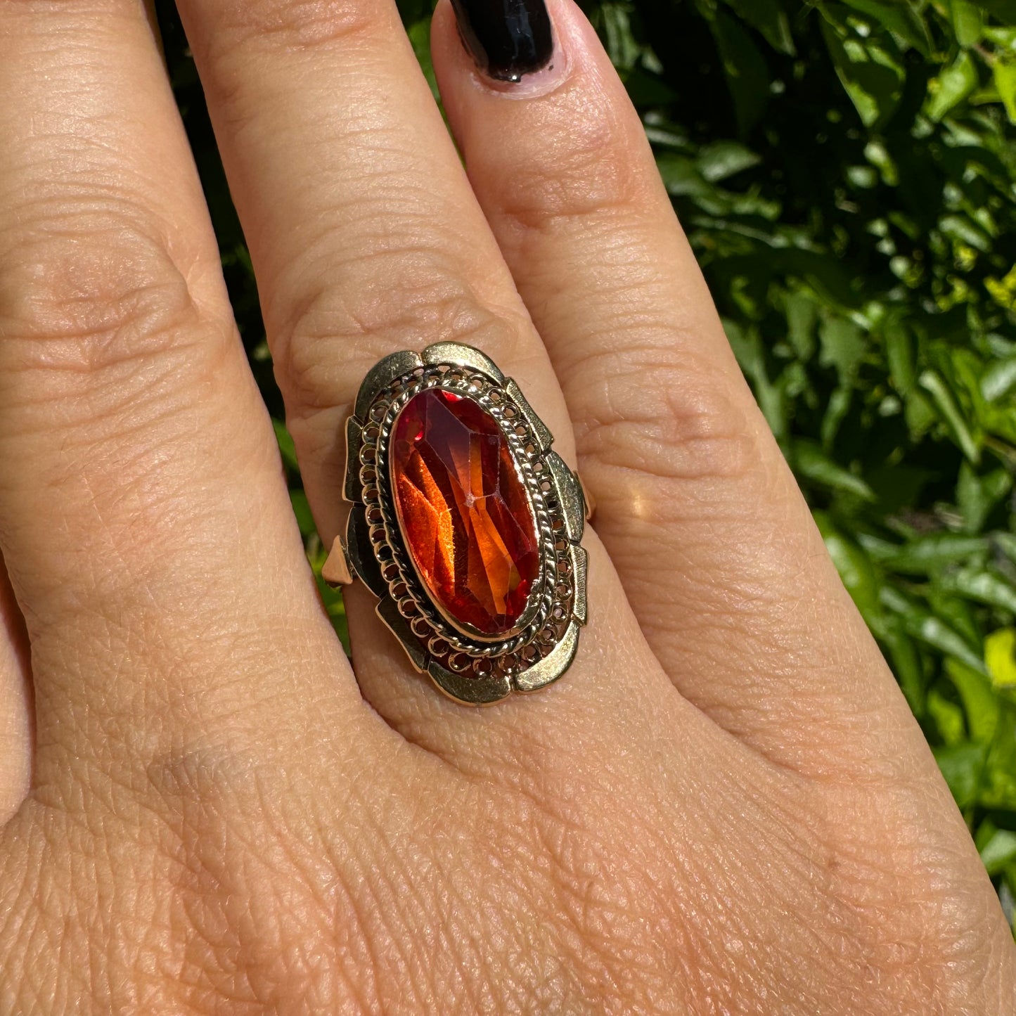 14K gold ring set with Citrine