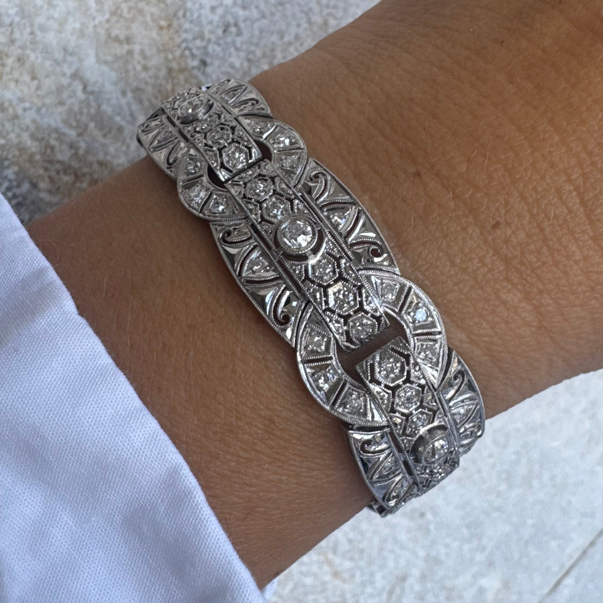 Platinum & Diamond statement Bracelet