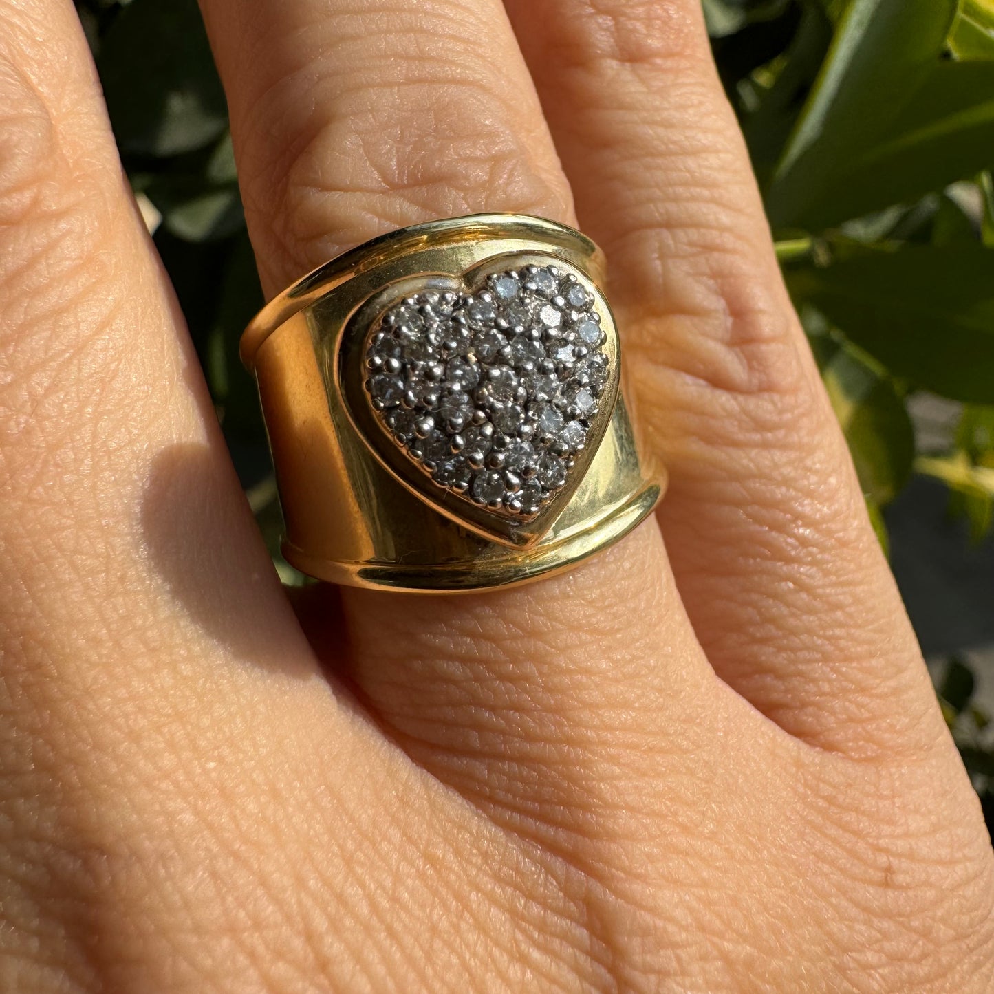 14K gold “Heart” ring set with Diamonds