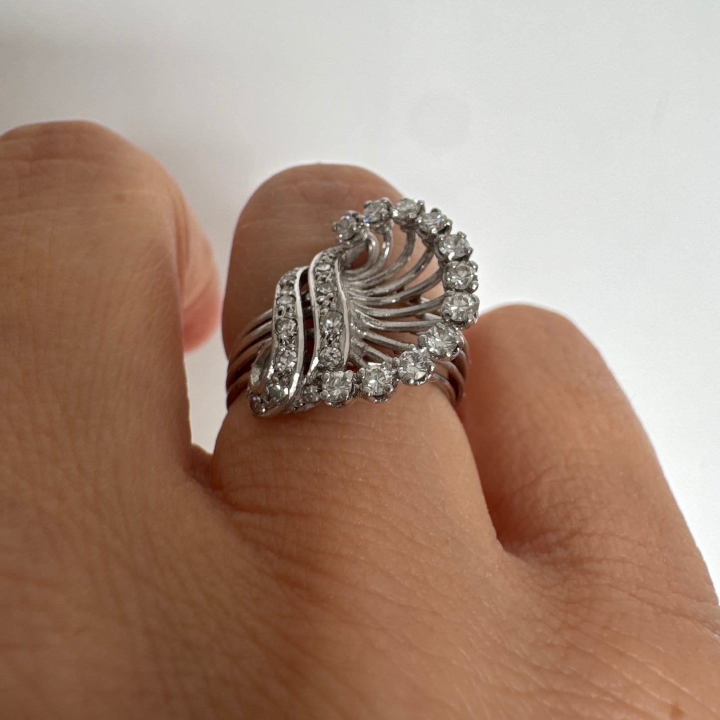 18K gold ring set with diamonds in a bold, elegant design