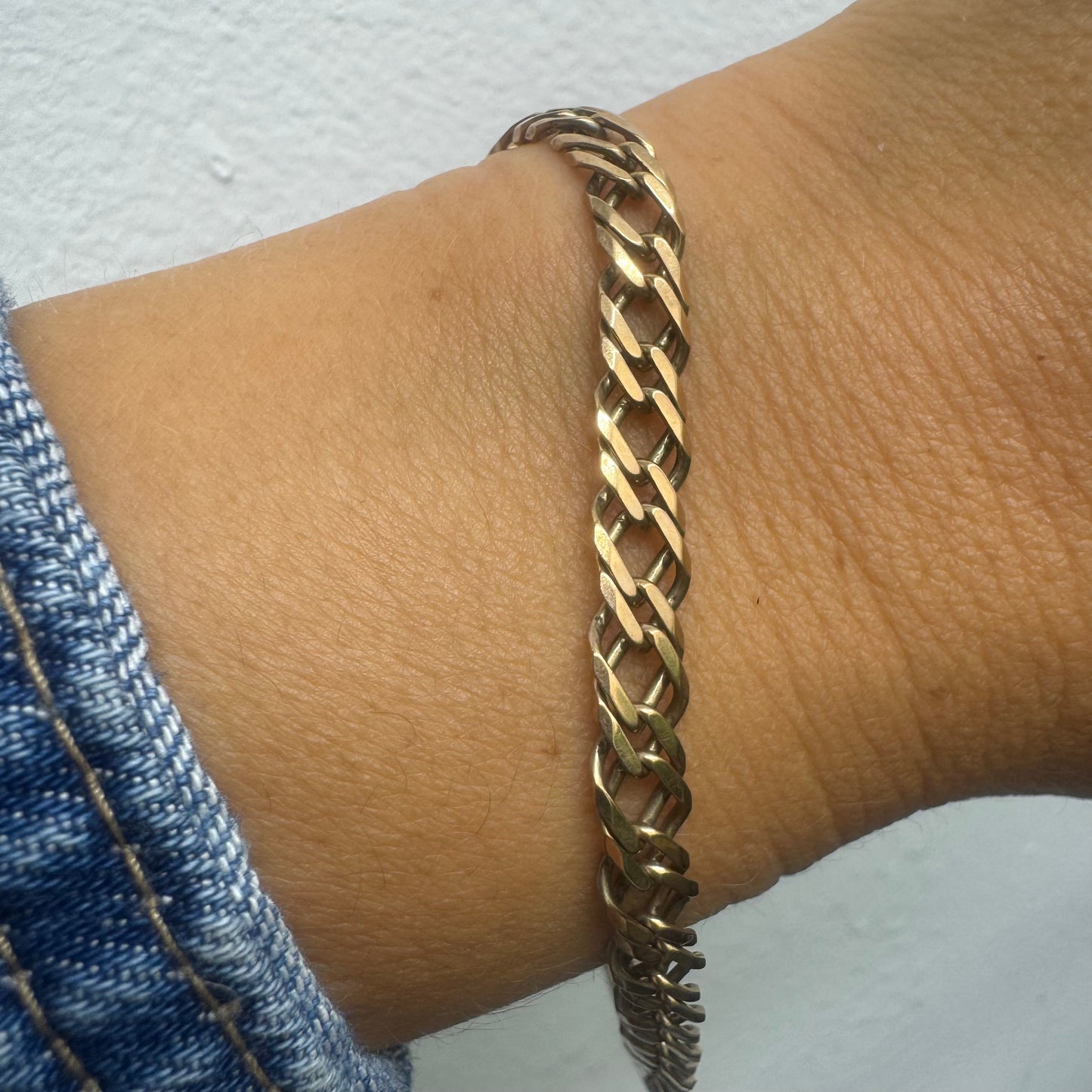 צמיד זהב צהוב 9 קראט חוליות גמישות