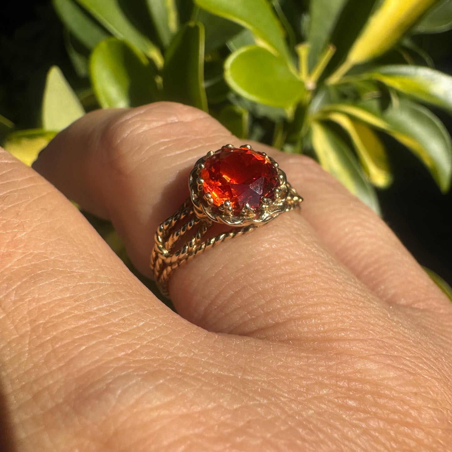 10K gold ring set with Citrine