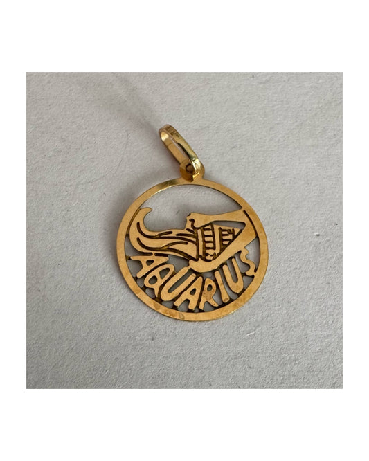 תליון מזל דלי (Aquarius) מזהב 14 קראט.