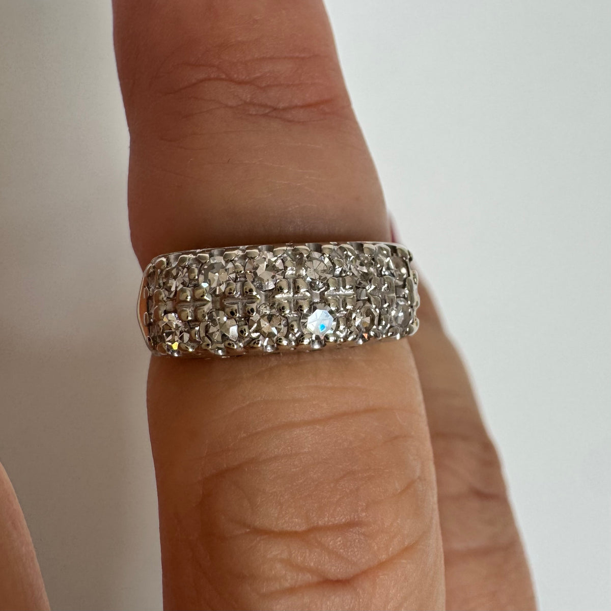 Diamond Wide Band Ring — 9K (14K) Gold