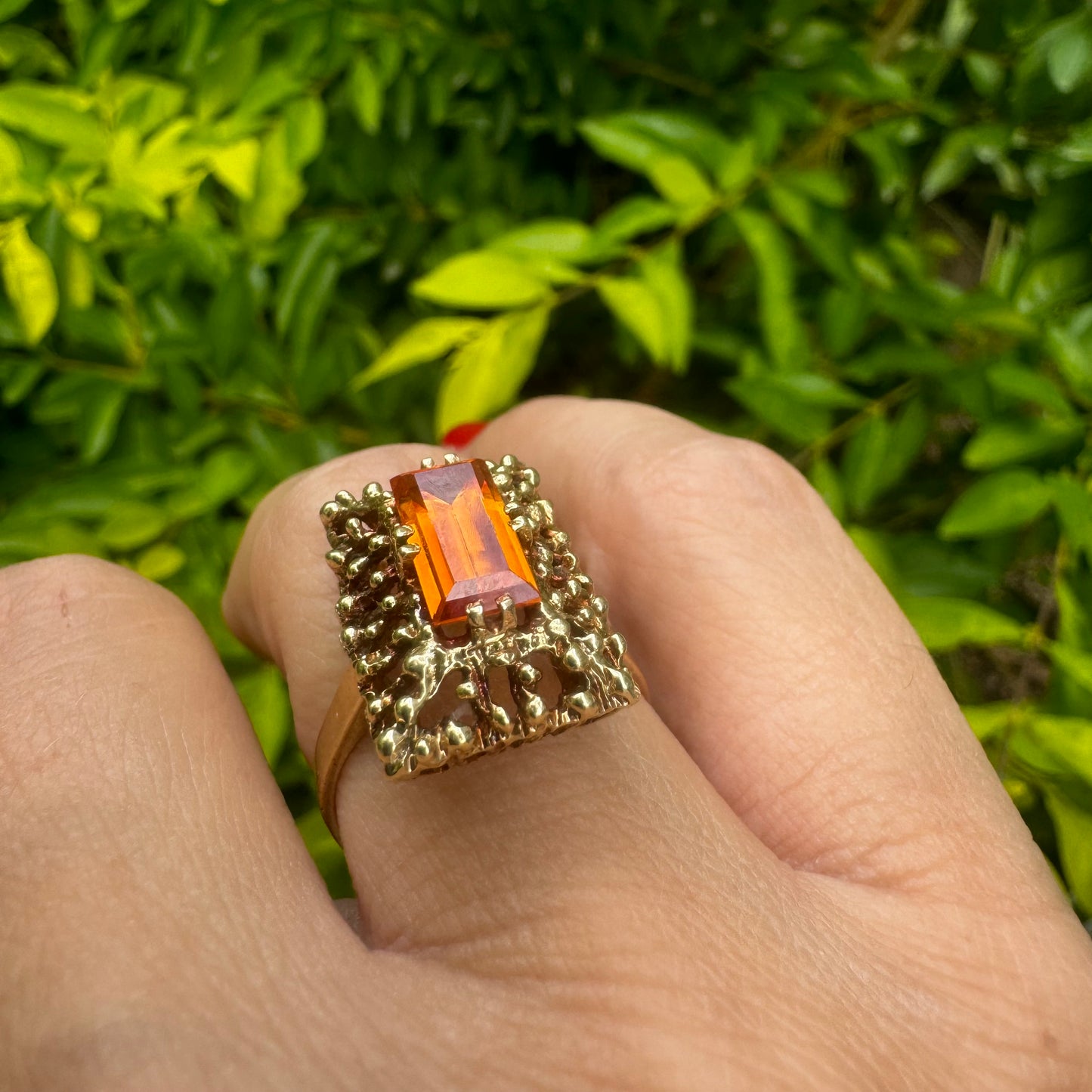 14K gold ring set with Citrine