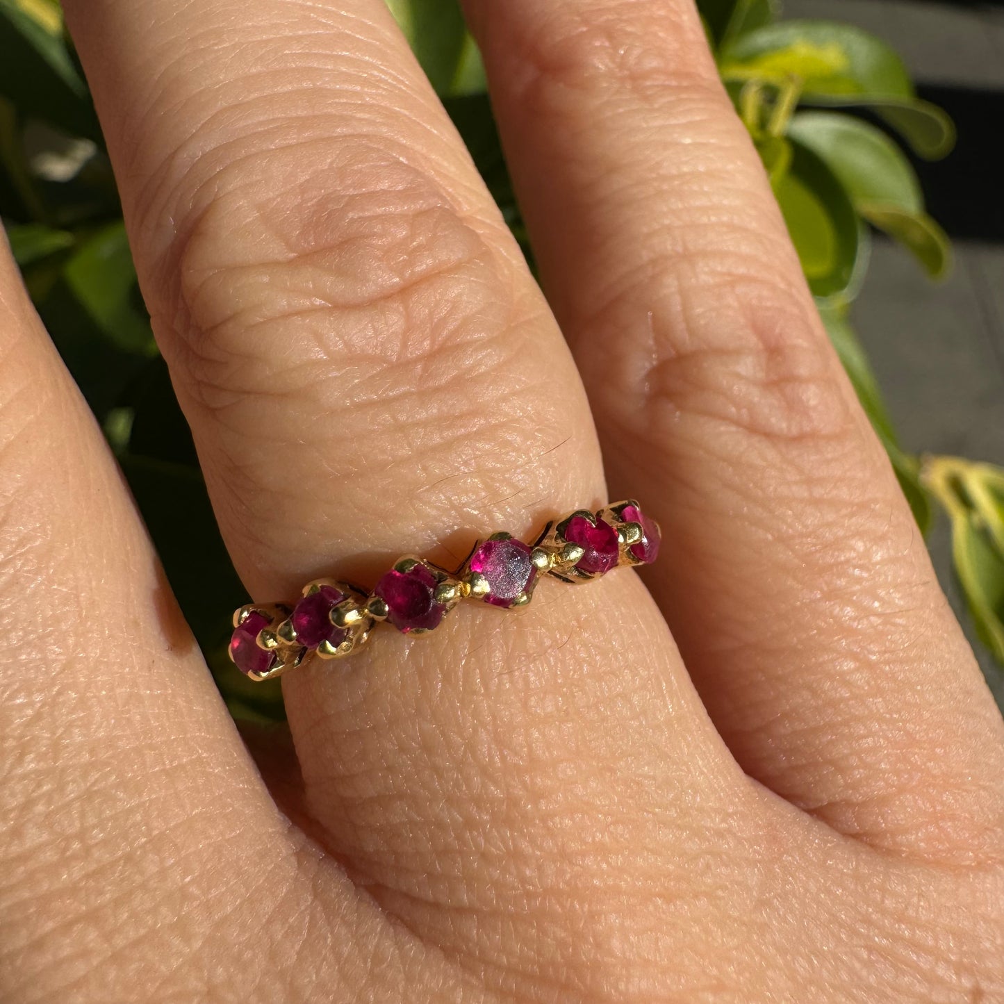 14K gold ring set with Ruby