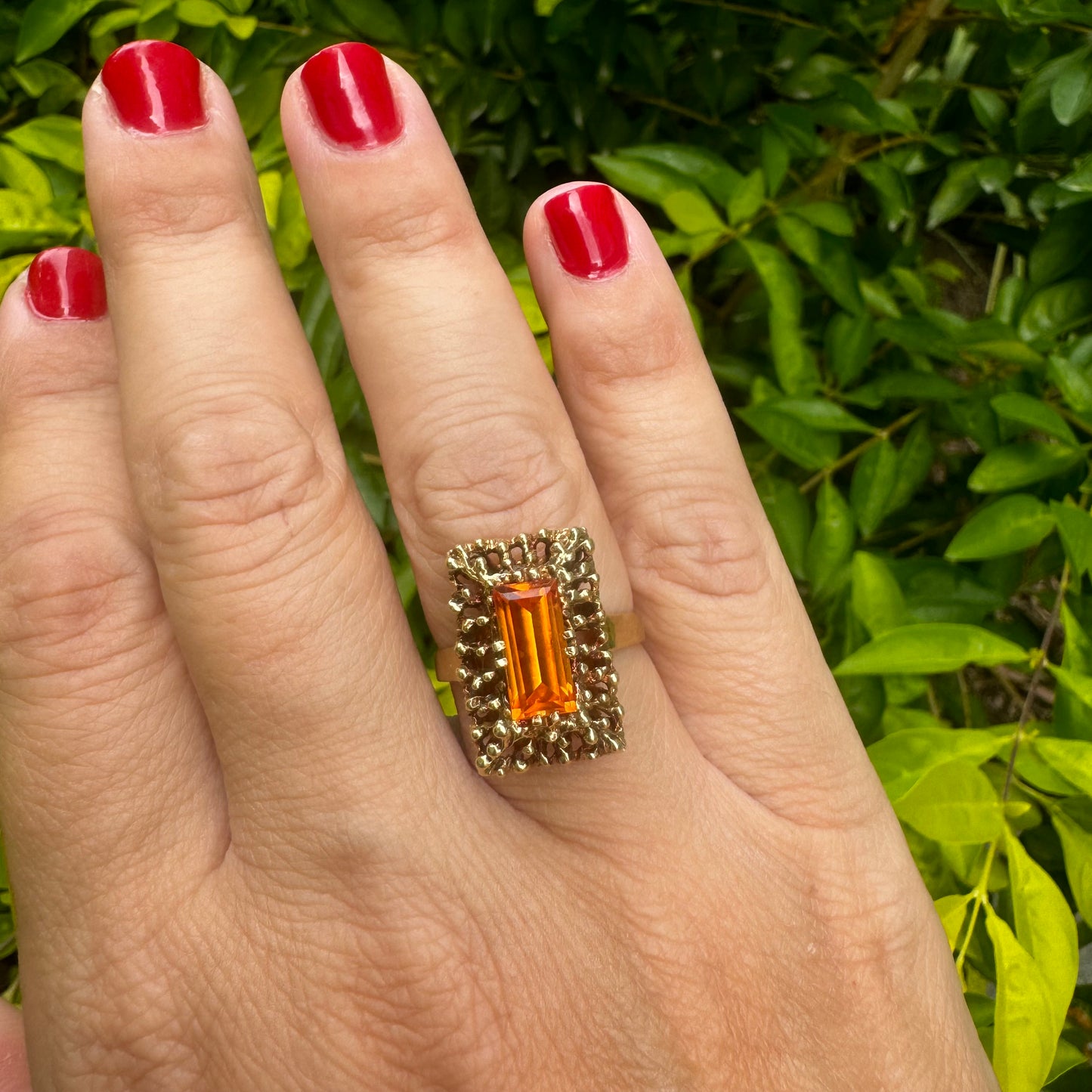 14K gold ring set with Citrine