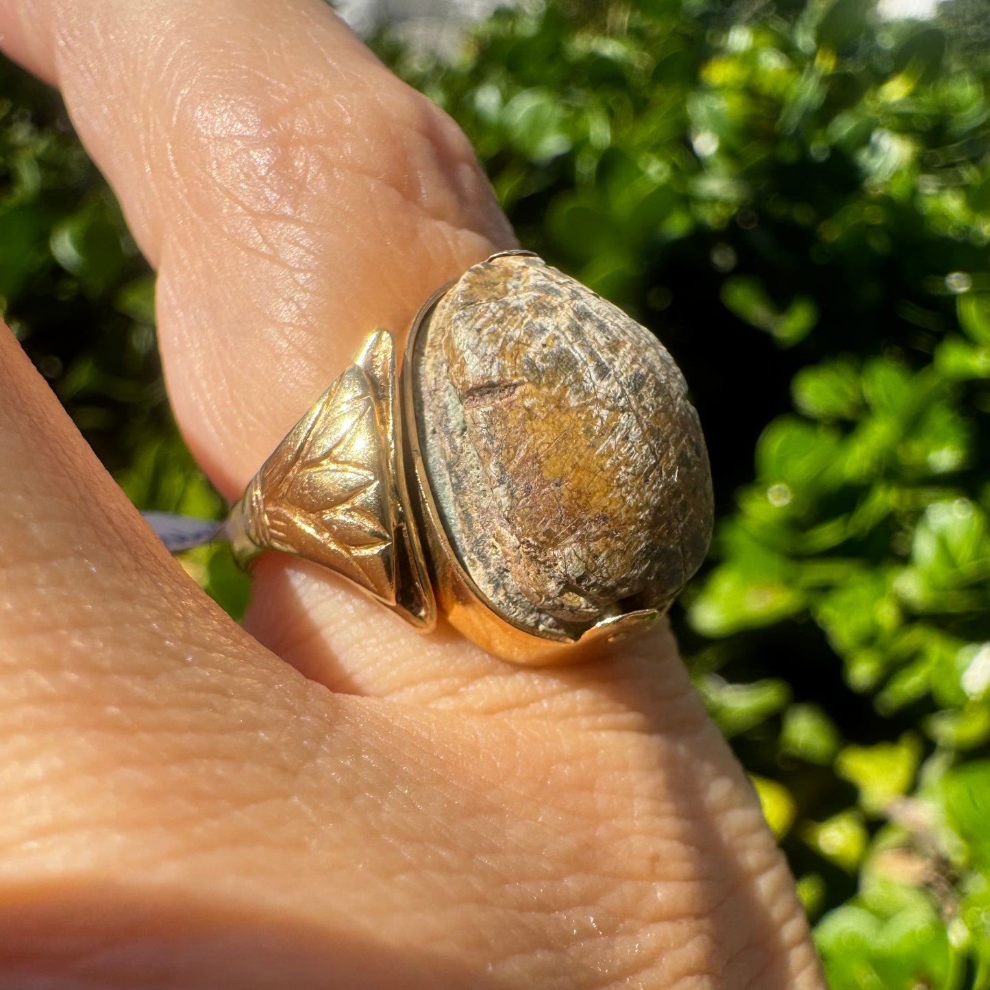 14K gold Egyptian Scarab Ring