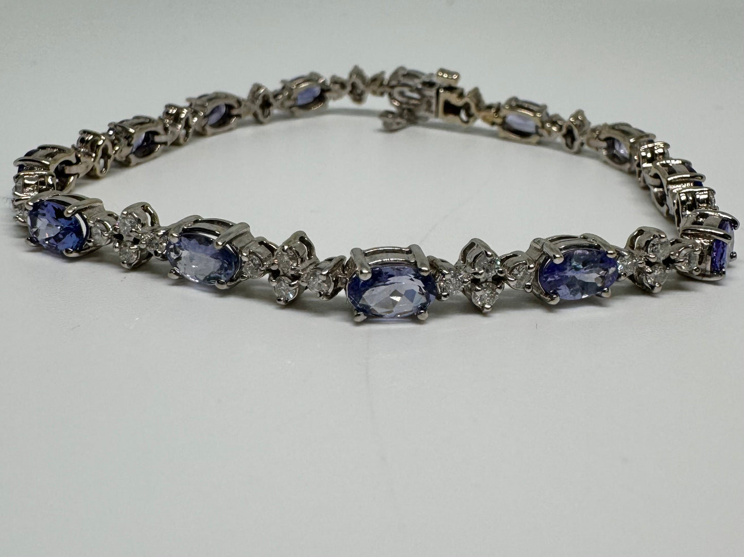 14K gold bracelet set with Tanzanite & Diamonds