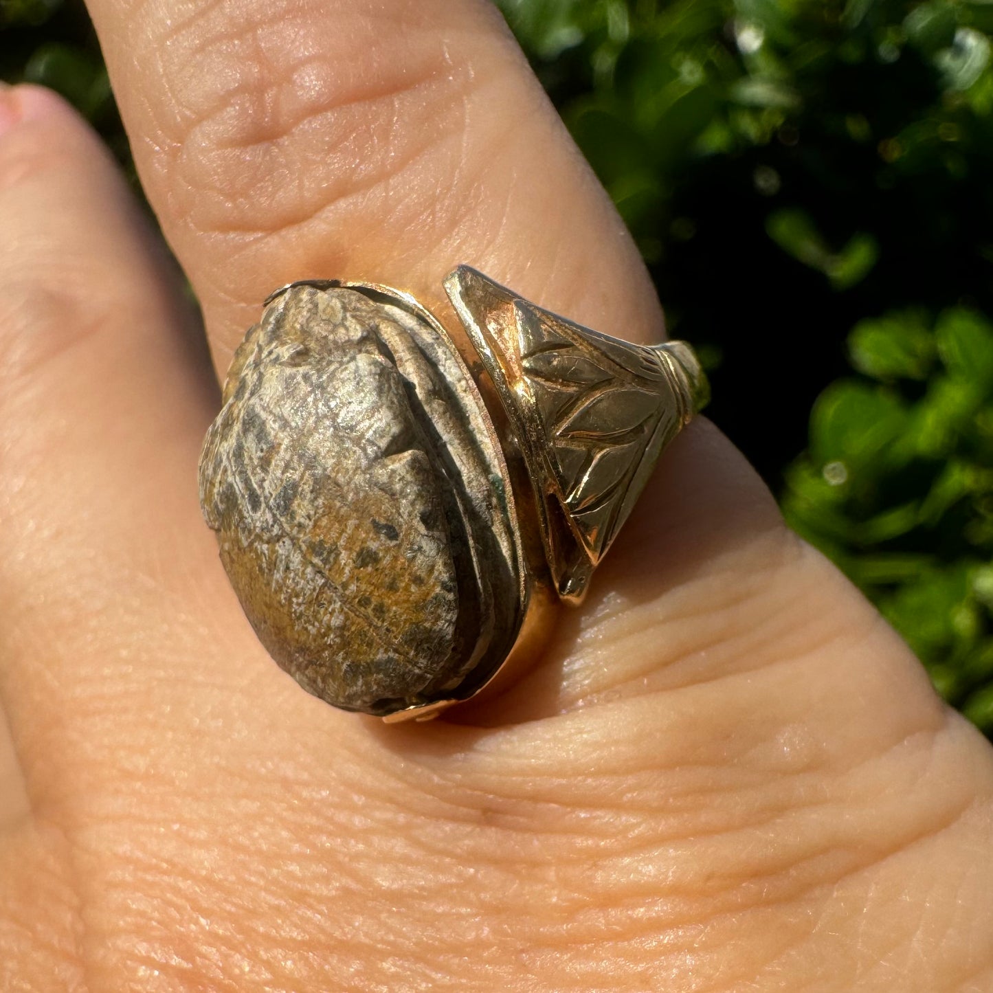 14K gold Egyptian Scarab Ring