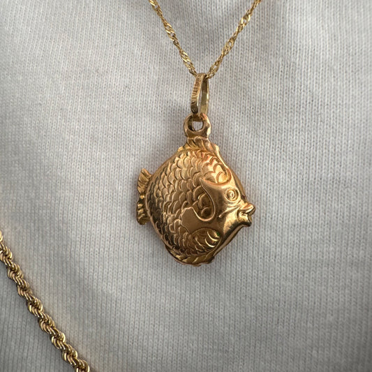 שרשרת ותליון דג מזהב 14 קראט מיוחד במינו