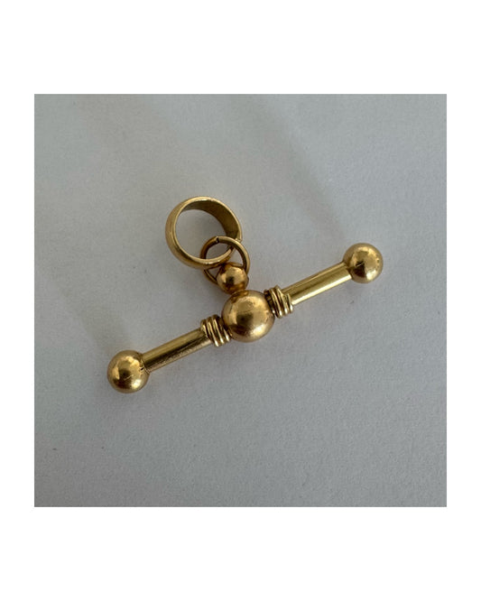 14K gold classic bar pendant