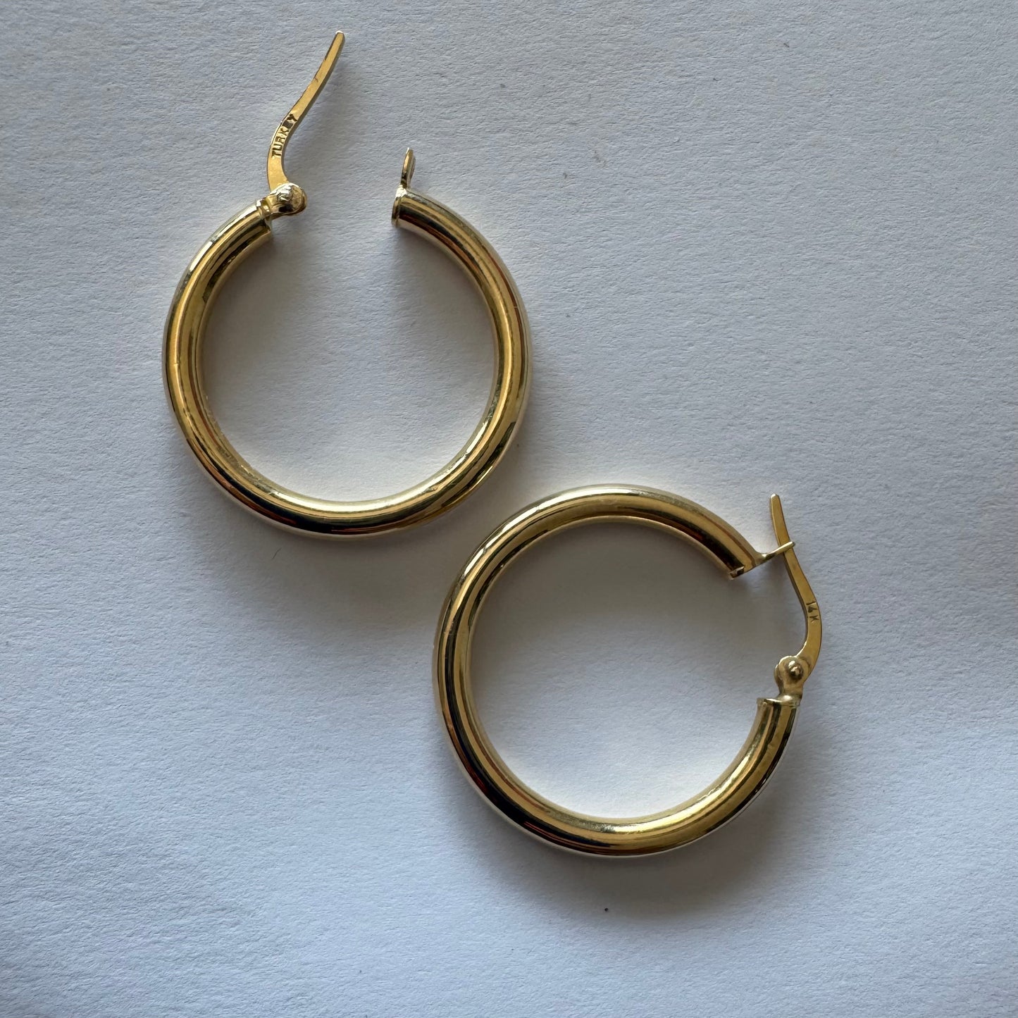 Classic 14K yellow gold hoop earrings