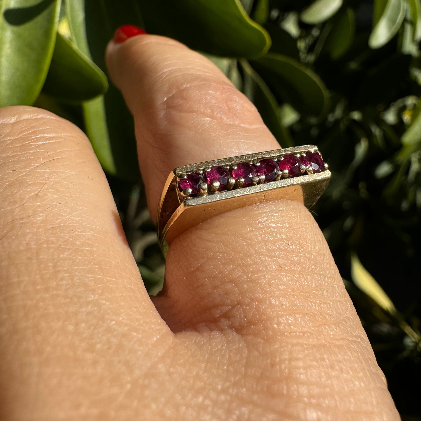 14K gold ring set with Ruby