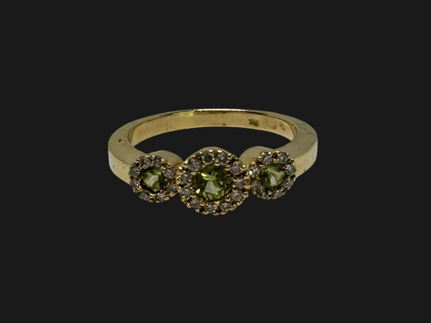 14K gold ring set with Peridot