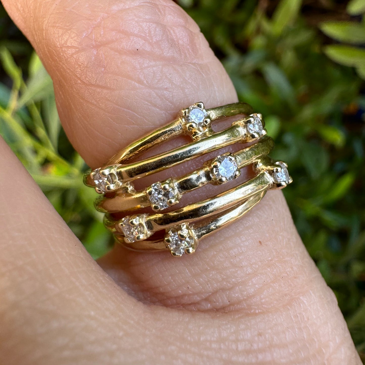 14K gold ring set with Diamonds