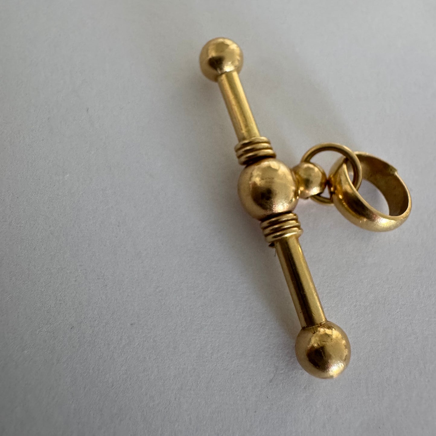 14K gold classic bar pendant