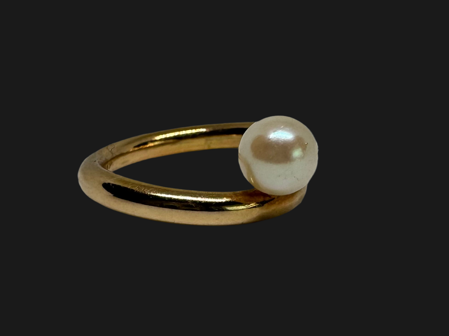 14K gold ring set with Pearl