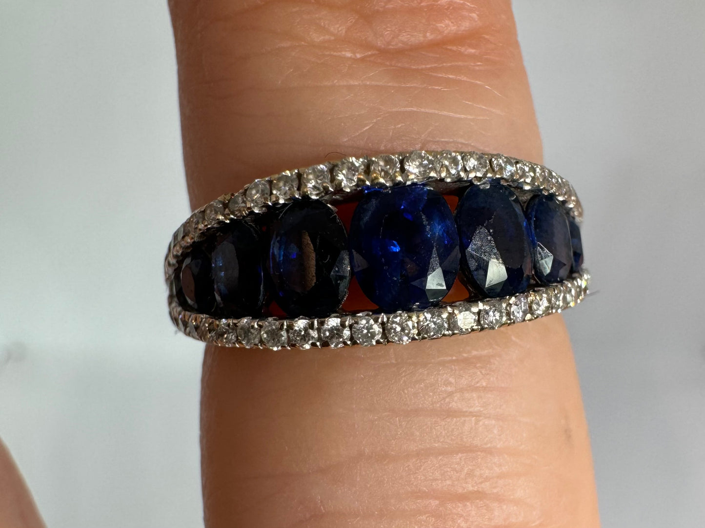 18K gold ring Sapphire & Diamonds