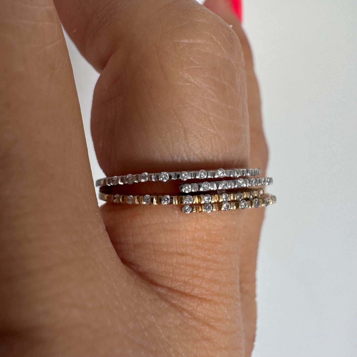 14K two-tone gold ring set with Diamonds