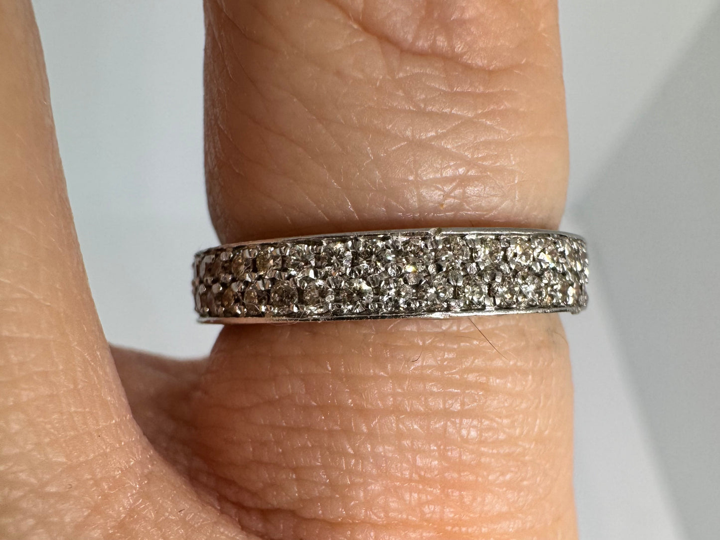 14K gold Half- Eternity ring set with Diamonds