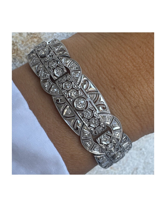 Platinum & Diamond statement Bracelet