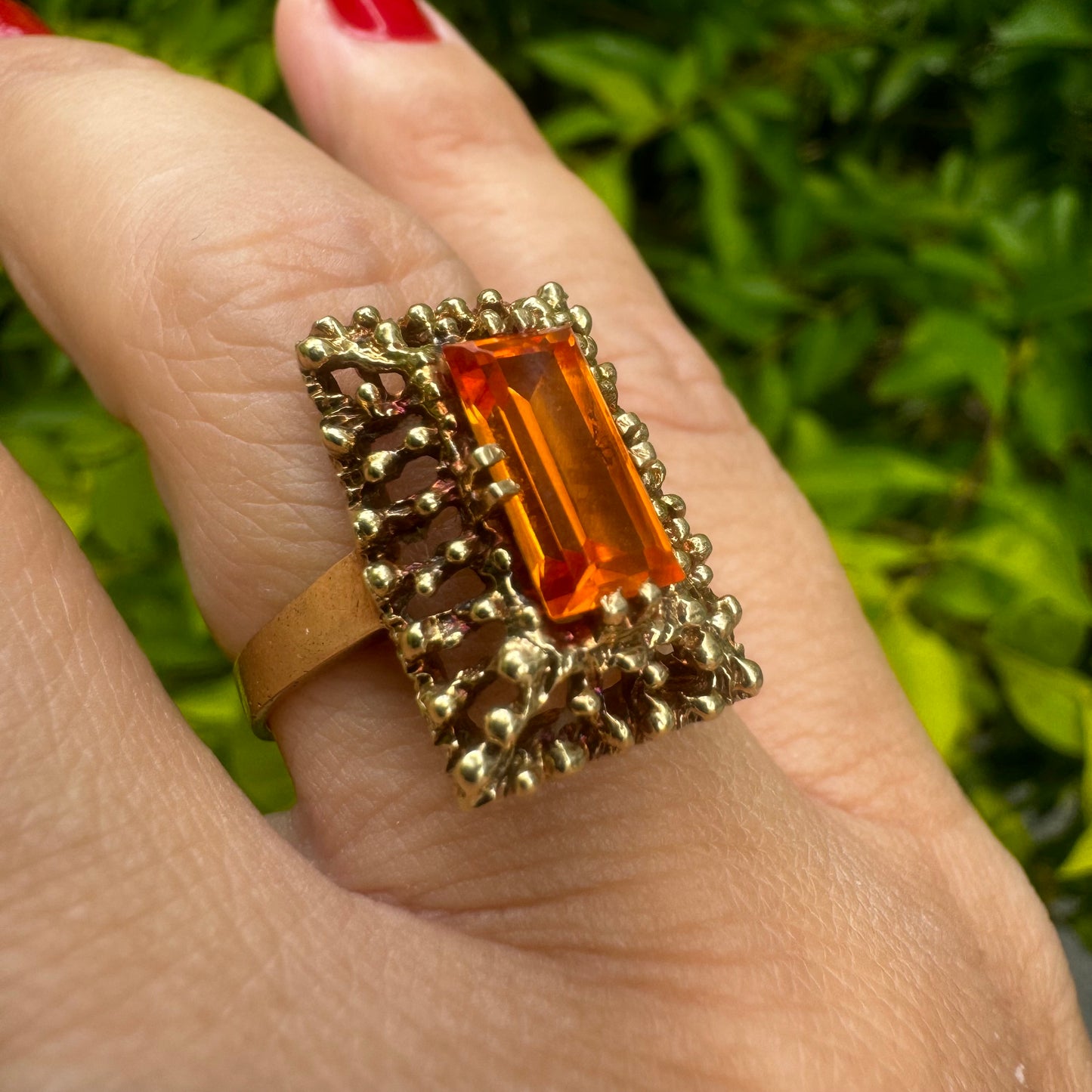 14K gold ring set with Citrine