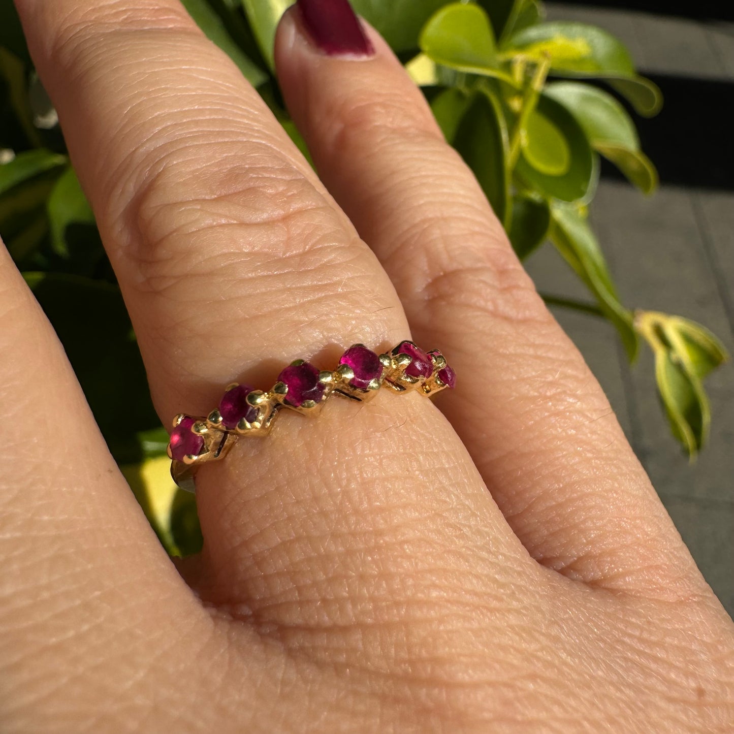 14K gold ring set with Ruby