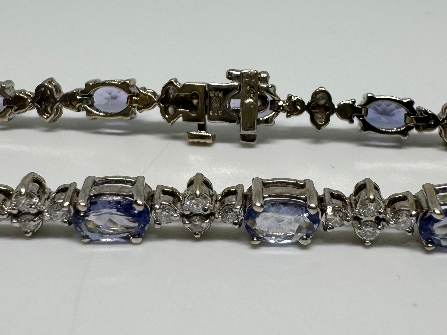 14K gold bracelet set with Tanzanite & Diamonds