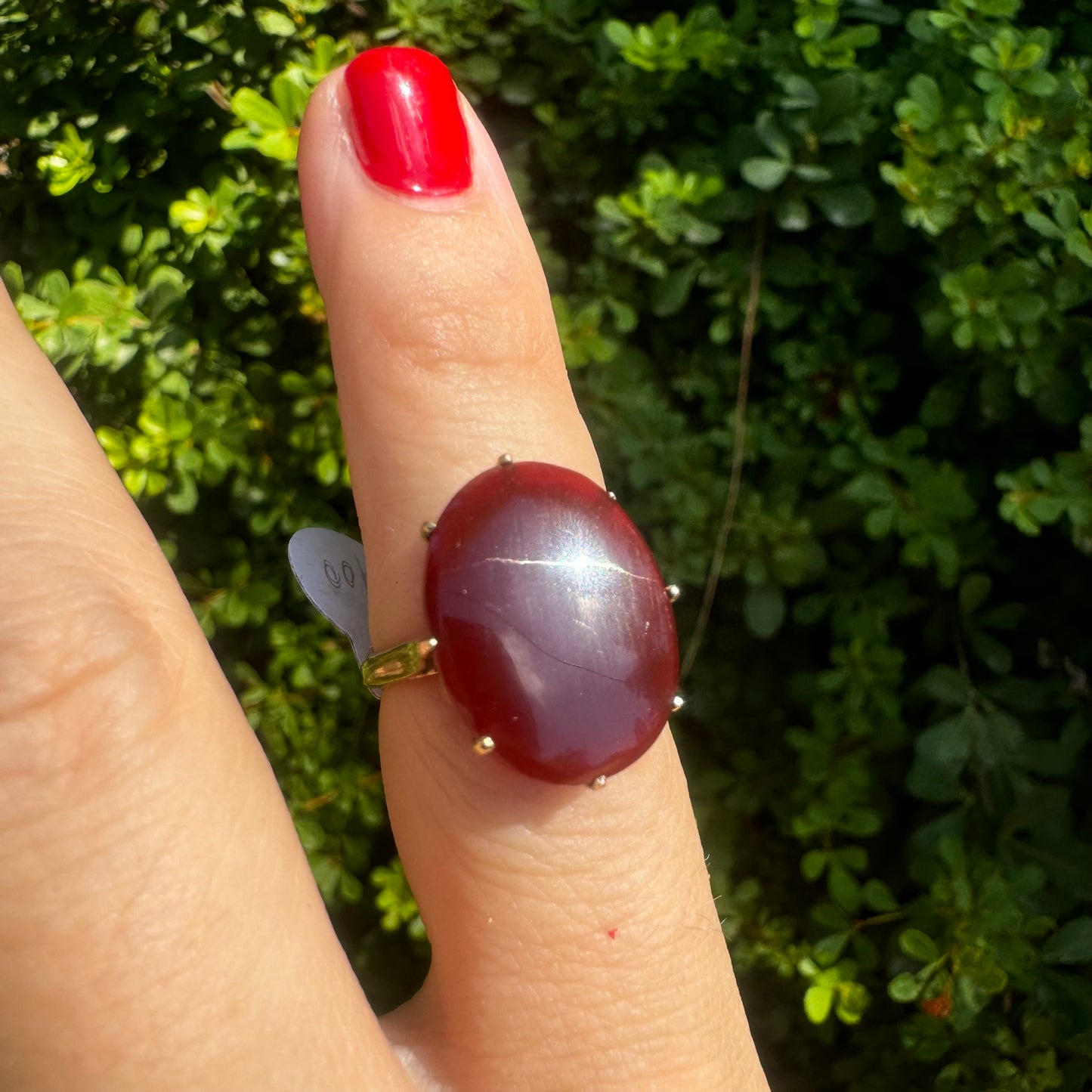 14K gold ring set with Carnelian