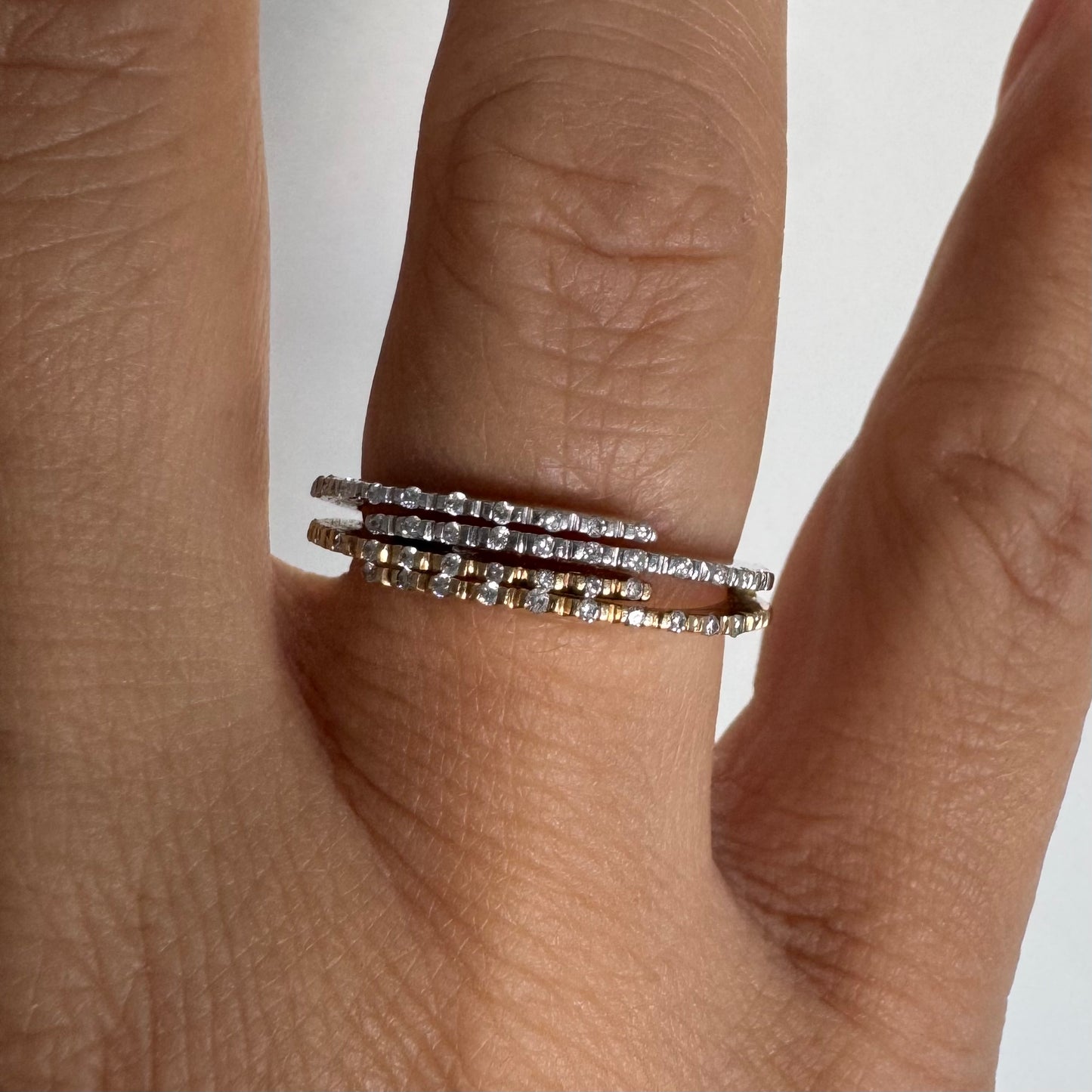 14K two-tone gold ring set with Diamonds