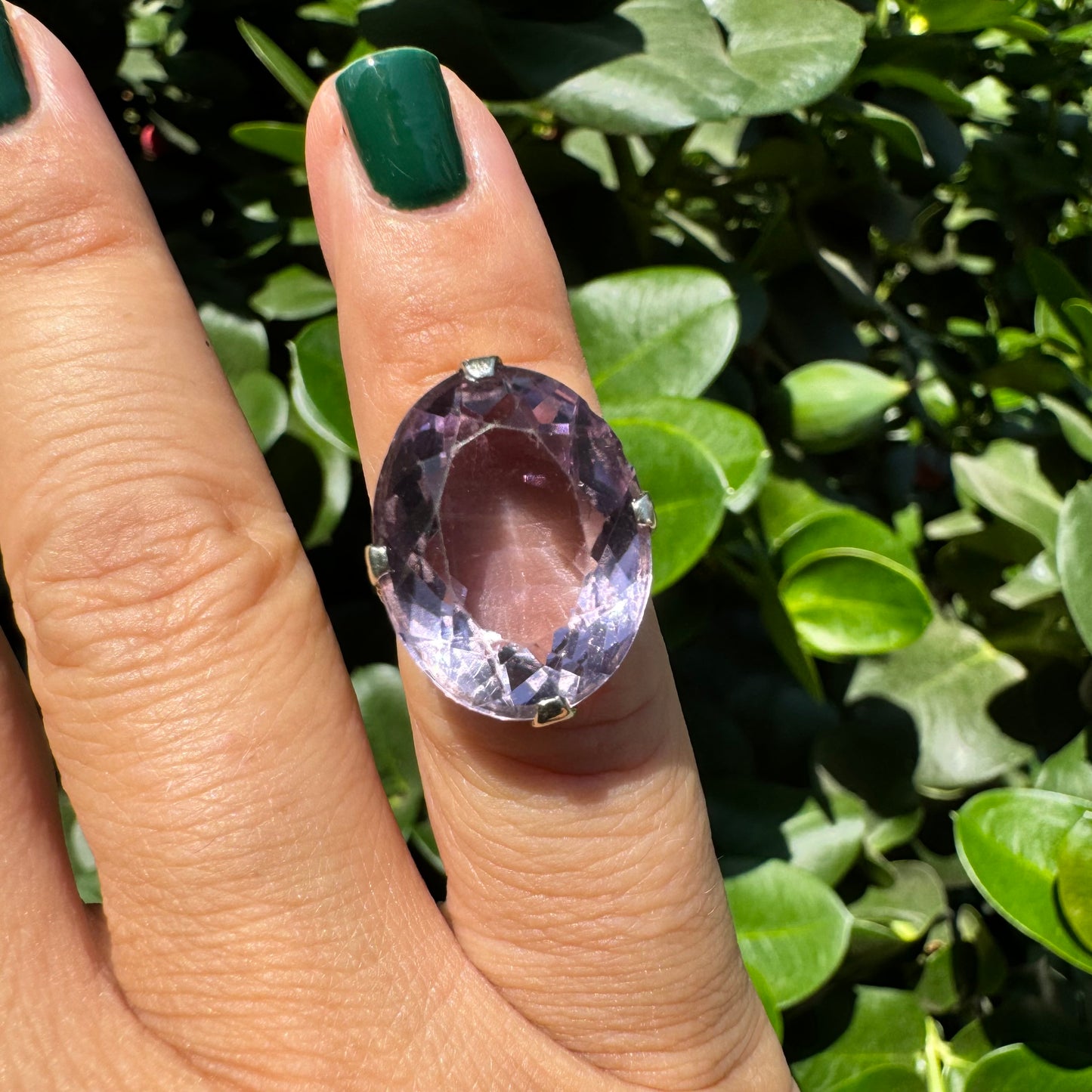 14K gold ring set with Amethyst