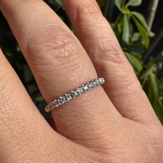 14K gold Half-Eternity ring set with Diamonds
