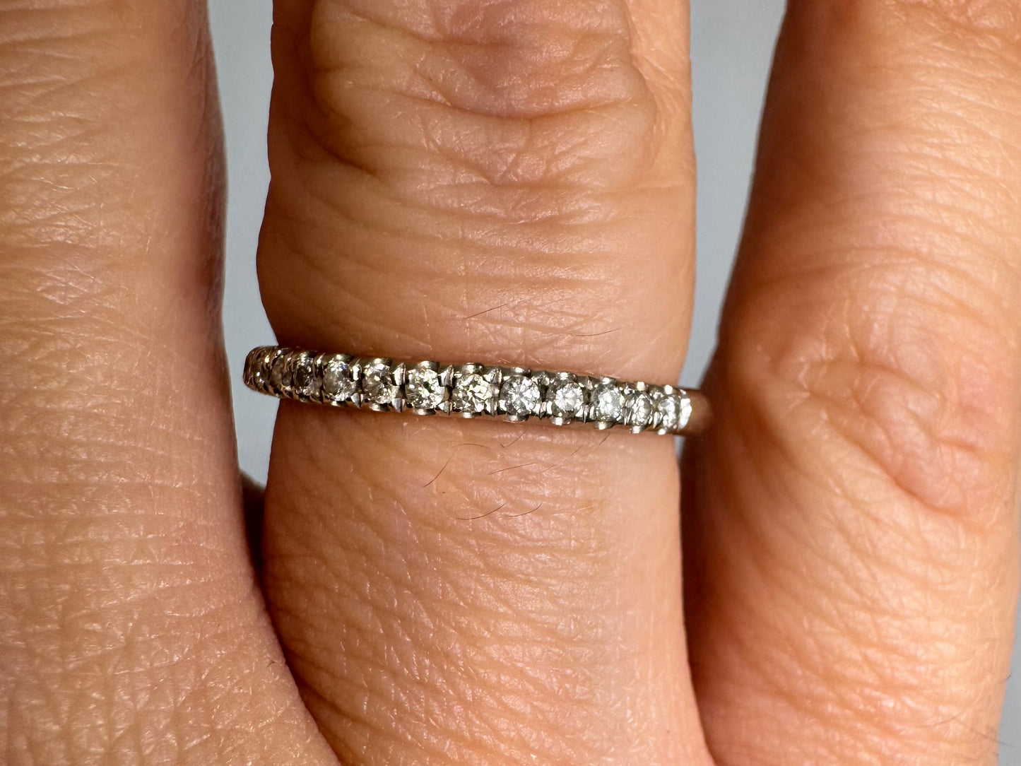 14K gold Half-Eternity ring set with Diamonds