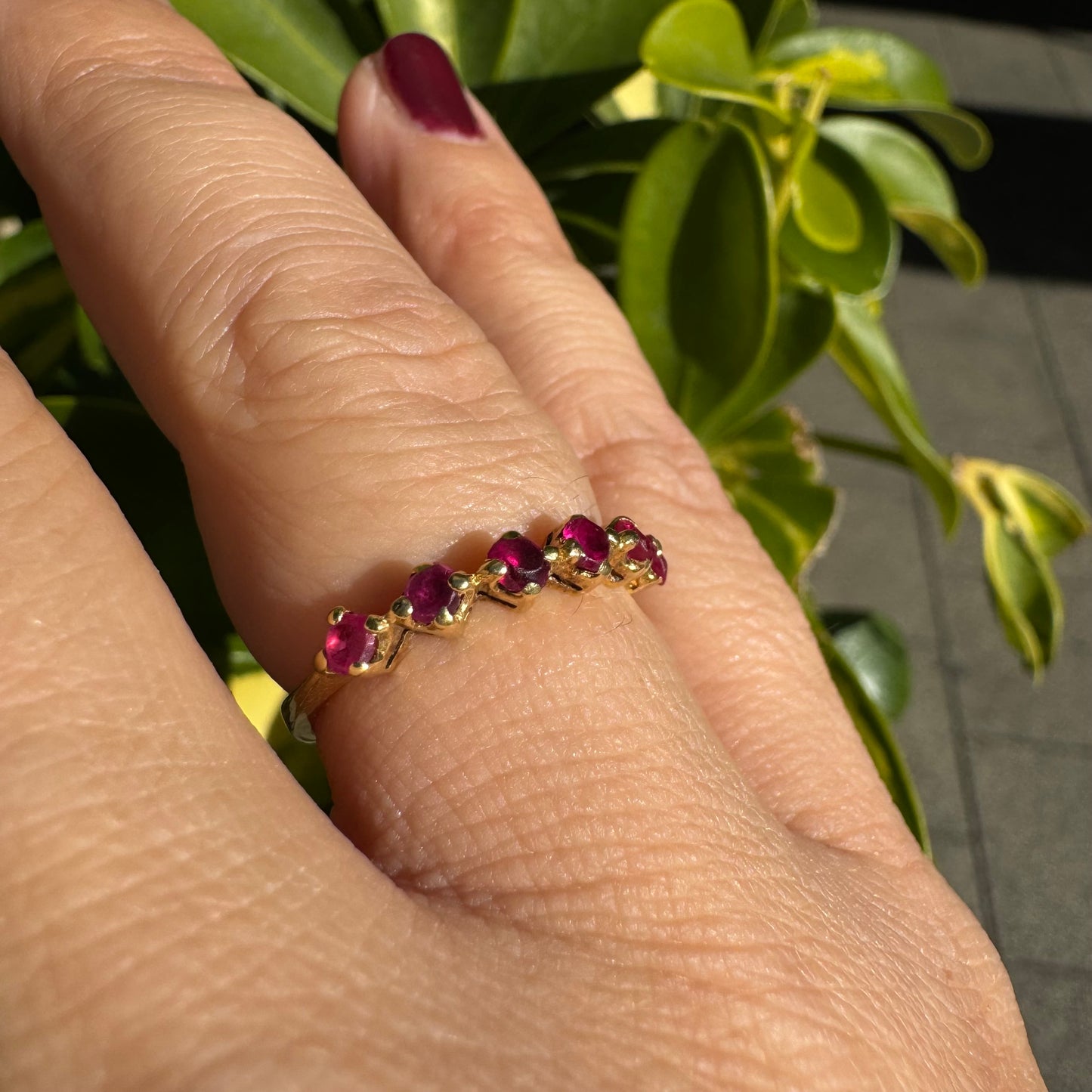 14K gold ring set with Ruby