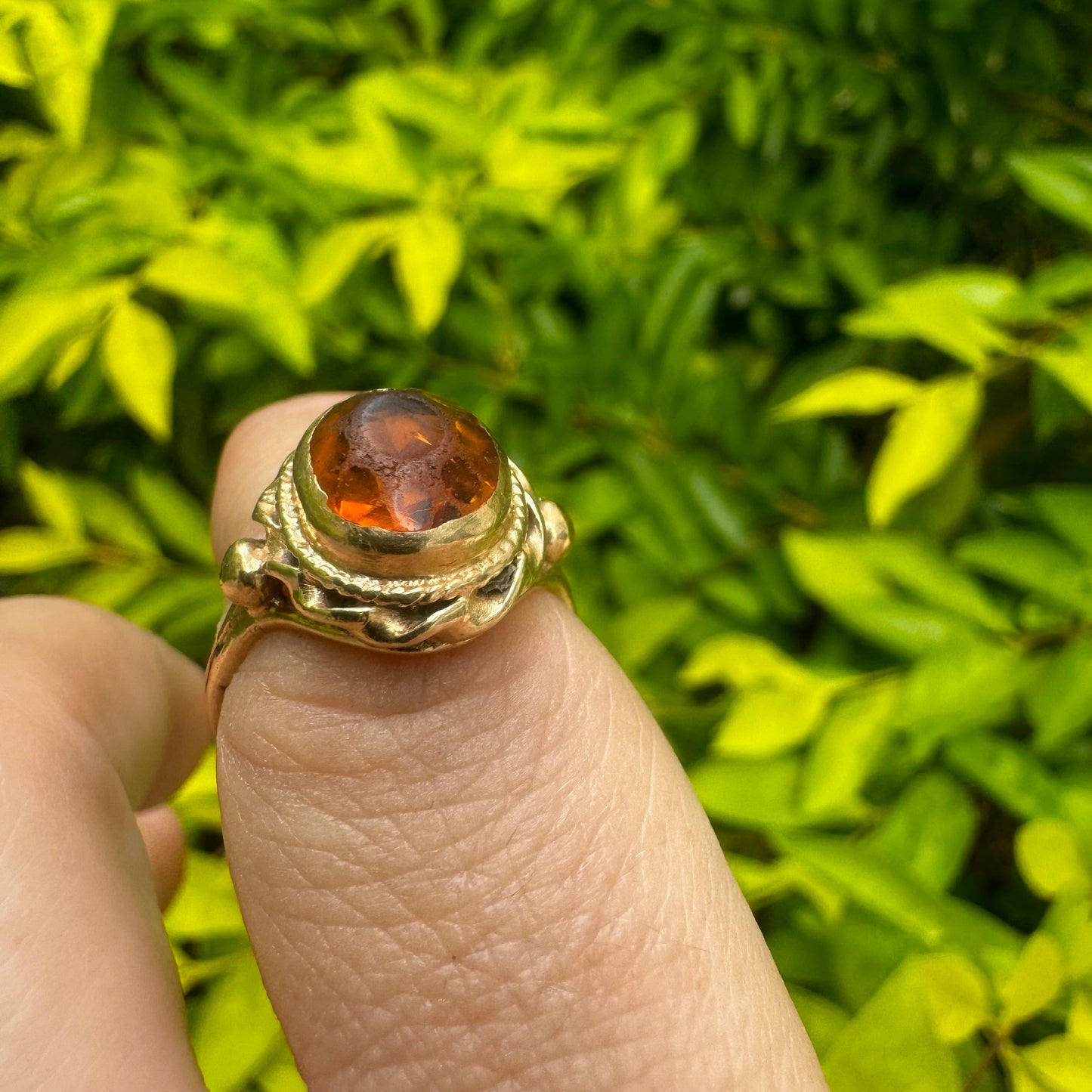 14K gold ring set with Citrine