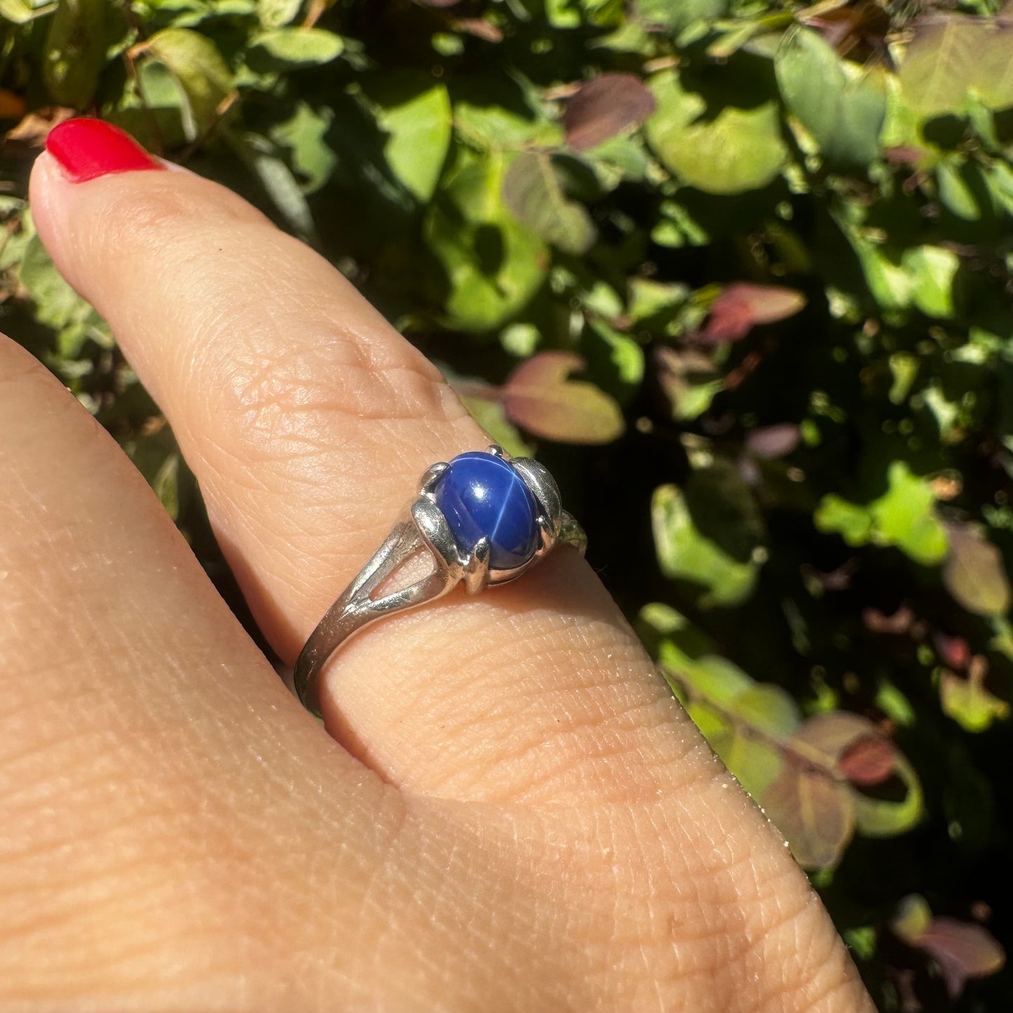 10K gold ring set with Star Sapphire