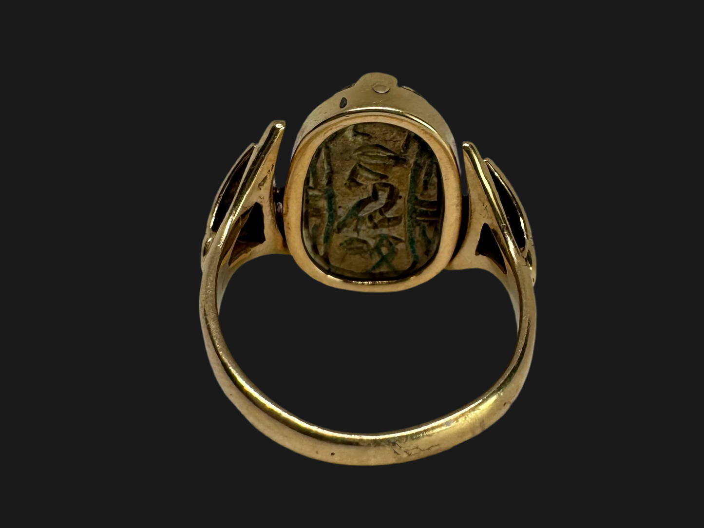 14K gold Egyptian Scarab Ring